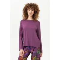 Mey Pyjamaoberteil Mey Langarm-Shirt Serie Pure Chic Uni T-Shirt (1-tlg) Premium Pyjamashirt, weiches Modal, Satin-Details