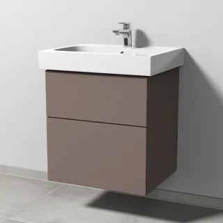 Sanipa 3way Waschtischunterbau zu Geberit iCon Waschtisch mit 2 Auszügen, Taupe-Matt SP6501T