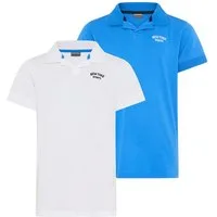 KIDSWORLD Poloshirt 2er Pack Shirts mit Polokragen (Packung, 2-tlg., 2) für Jungen, mit V-Ausschnitt, Kurzarm, mit bestickten Applikationen