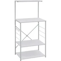 vidaXL Küchenregal Mikrowellenregal Weiß 60x39,6x123 cm Holzwerkstoff, 1-tlg.