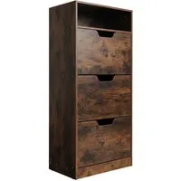 relaxdays Schuhkipper Schuhschrank Kipper mit offenem Fach, Industrial, 60 cm