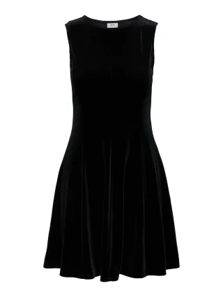 JDY - JDYVICTORY S/L VELVET SHORT DRESS JRS Black - Gr. - L