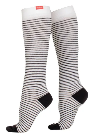 VIM&VIGR - Baumwollsocken mit abgestufter Kompression 30-40 mmhg für Männer & Frauen - Creme & Schwarz