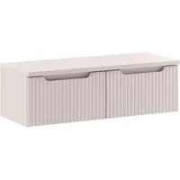 Lomadox Waschbeckenschrank NEWPORT-56-CASHMERE 100 cm breit in kaschmir, gerillte Front, geringe Tiefe