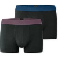 Schiesser Lange Unterhose 95/5 Multipacks (2er Pack) mit farblich abgesetztem, sportlichem Logo-Webgummibund