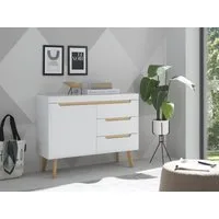 Home affaire Sideboard Torge, Anrichte, Kommode, Schubladenschrank (1 St), abgeschrägte Füße, drei Farben, Scandi Design, 107 cm breit