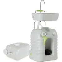 Stagecaptain Waschbecken PSW-45 Quixie Portables Waschbecken Deluxe Set (mit 45 Liter Wassertank, 2-St., inkl. Spender für Flüssigseife/Desinfektionsmittel), mit mechanischer Wasserpumpe und Abwasser-Auffangbehälter