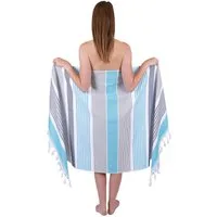 Betz Badetuch Hamamtuch 90 x 170 cm Badetuch Strandtuch Saunahandtuch, (1 Stück, 1-St), 100% Baumwolle, Farbe blau