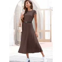 LASCANA Midikleid mit Plisseerockteil, bügelfreie Qualität elegantes Sommerkleid, Festkleid, Plisseekleid, modisch