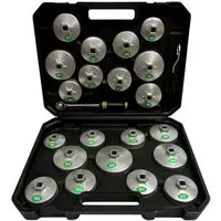 PeTools Steckschlüssel 23tlg Ölfilter-Schlüssel, Ölfilterkappen, -Glocken Alu-Druckguss (23 St)