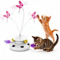 AIBISTAR Tier-Intelligenzspielzeug Elektrischer Katzenspielzeug 360°, Interaktives Spielzeug für Katzen, ABS-Material