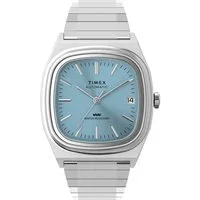 Timex Automatikuhr E Line TW2Y66700AJ, Armbanduhr, Herrenuhr, Mechanische Uhr, Edelstahlarmband, analog, Tag