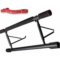LAVUR Klimmzugstange Klimmzugstange für Türrahmen bis 200 kg, rutschfest & ohne Schrauben, Aluminium, einfache Türmontage inkl. Widerstandsband fürs Home-Workout