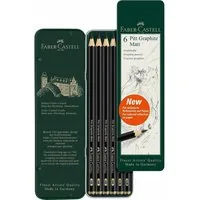 Faber-Castell Bleistift Graphitstifte 2B, 4B, 6B, 8B, 10B, 12B schwarz 6 St.