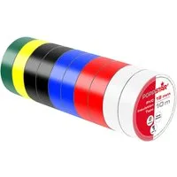 Poppstar Isolierband 10x 10m Universal Isolierband Klebeband Abdichtband (19mm breit, bunt)