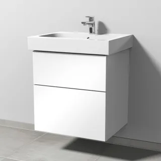 Sanipa 3way Waschtischunterbau zu Geberit iCon Waschtisch mit 2 Auszügen, Weiß-Glanz SF65078