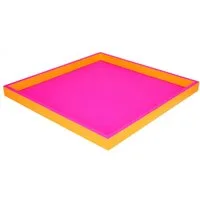 Giftcompany Dekotablett Neo Tablett quadratisch neon pink/ neon orange 32cm