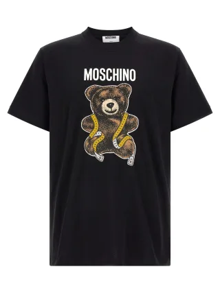 Moschino Schwarzes Baumwoll-T-Shirt