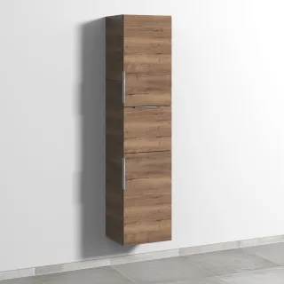Sanipa 3way Hochschrank mit 2 Türen und 1 Auszug, Eiche-Tabak UM10550