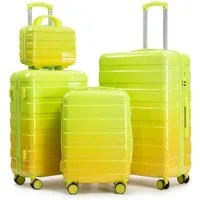 LVHOM Hartschalen-Trolley Handgepäck-Trolley&Koffer 2/4-St.14"/20"/24"/28", leise Rädern für Tour, Geschäftstrip, Familienurlaub, längere Erkundungen, Flughafentransfers