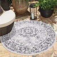 Carpet City Outdoorteppich DUO RUG 5577, rund, Höhe: 5 mm, Wendeteppich Wetterfest In- & Outdoor, Balkon, Terrasse, Wohnzimmer