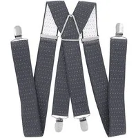 axy Hosenträger Herren Hosenträger mit Punkten 4 Stabile Clips X-Form 3,5cm Breit verstellbar und elastisch 120cm Lang