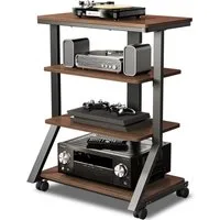5Rcom TV-Ständer 4-stufiges Hi-Fi-Audio-Rack und -Ständer, Audio-Ständer, AV-Ständer, (1-tlg., mobiler Ständer mit schwenkbaren Rollen und 54 kg Tragkraft)