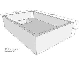 Neuesbad Wannenträger für Bette flach 120x80x15 SD21091