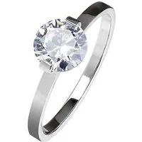 Taffstyle Fingerring Eleganter Solitär Damenring mit funkelndem Kristall aus Chirurgenstahl (Feiner Zirkonia Ring als Geschenk für besondere Momente – modern und zeitlos)
