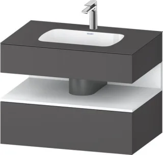 Duravit Qatego Einbauwaschtisch mit Konsolenwaschtischunterbau Graphit & Weiß Matt 800x550x600 mm -  QA4785018490010