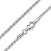 Materia Silberkette Damen Silber Kordelkette gewalzt 40-80cm K42, 925 Sterling Silber