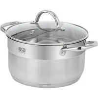 RESTO Kitchenware Kochtopf Rigel, Topf energiesparend und spülmaschinenfest, Edelstahl 18/10 (2-tlg), mit hitzebeständigem Glasdeckel, im Geschenkkarton