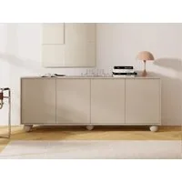 Beautysofa Kommode ADEL 204 cm im modernen Stil (Push-to-Open, Sideboard grifflos 4 Türen), Breite: 204 cm