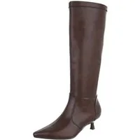 Ital-Design Elegante Stiefel mit Blockabsatz für Damen im Alltag Stiefel (90471383) Pfennig-/Stilettoabsatz Stiefel in Braun
