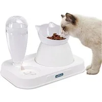 nobleza Futterstation 2 in 1 Katzennapf-Set, mit Automatischer Wasserflasche