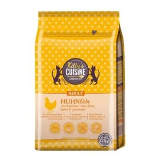Kitty's Cuisine Trockenfutter Katze Adult Huhnliebe mit köstlichem Hühnerfleisch, Spinat und Granatapfel 2x2 kg