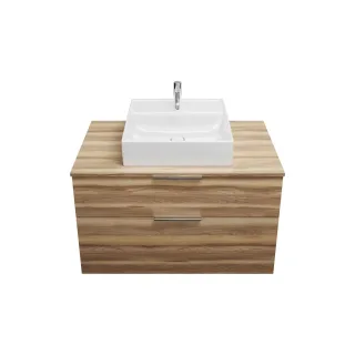 Burgbad Keramik Waschtisch-Set Eqio Frassino Dekor Cappuccino/Alpinweiss, SGUP100F3437C0001 SGUP100F3437C0001