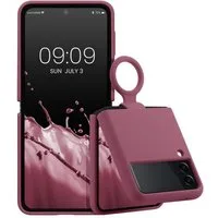 kwmobile Handyhülle Flip Soft Case für Samsung Galaxy Z Flip 3 5G, Silikon Hülle für Foldable Handy - Handyhülle in Dark Rose