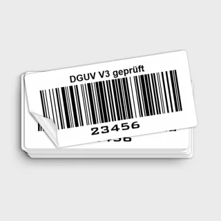 DGUV V3 geprüft - Prüfetiketten mit Barcode durchnummeriert