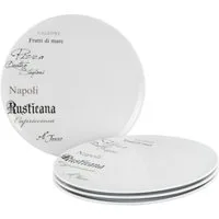 CreaTable Pizzateller Europa Gustoso, Pizzateller 33 cm 4-tlg, (4 St), Teller Set, Vielseitig einsetzbar, Dezente Dekoranlage