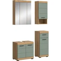welltime Badmöbel-Set SIENA, 4 teilig, bestehend aus:, (Set, 4-St., TOPSELLER), Waschbeckenunterschrank, Spiegelschrank, Unterschrank, Hängeschrank