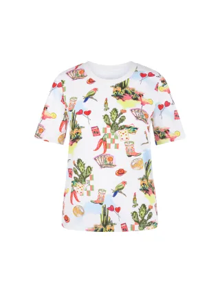 Marc Cain Sports - Rundhals T-Shirt mit Allover-Print white - Gr. - 36
