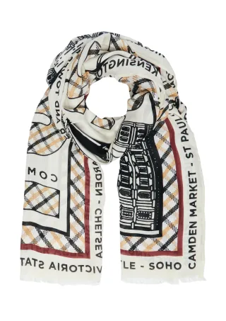 comma - Tuch creme/mehrfarbig - Gr. - ONESIZE