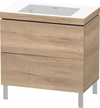 Duravit L-Cube Waschtisch-Set cbonded bodenstehend 800x480x698 Ei Marmoriert Mt LC6937N5555