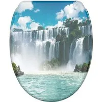 Sanilo WC-Sitz Wasserfall mit Absenkautomatik & Quick Release, Premium Toilettendeckel, abnehmbar, leichte Montage von oben
