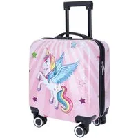 TheTrueC Koffer TheTrueC Kindertrolley 4 Rollen Einhorn Rosa