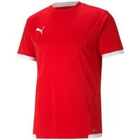 PUMA Fußballtrikot TEAMLIGA JERSEY Fußball, Kurzarm, Rundhalsausschnitt, aus Interlock-Material