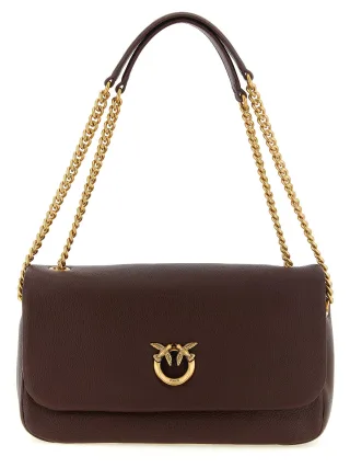 PINKO Braune Lammleder Schultertasche