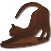 Rostikal Gartenfigur Katze 23×30 cm – Gartenfigur aus Cortenstahl, wetterfest & handgemacht, (1 St), Geschenkidee für Katzenfreunde, stimmige Ergänzung für Garten & Haus