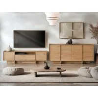 MIRJAN24 Wohnzimmer-Set Japandi, (2er-Set, Kommode, TV-Lowboard), Griffloses Öffnungssystem push to open